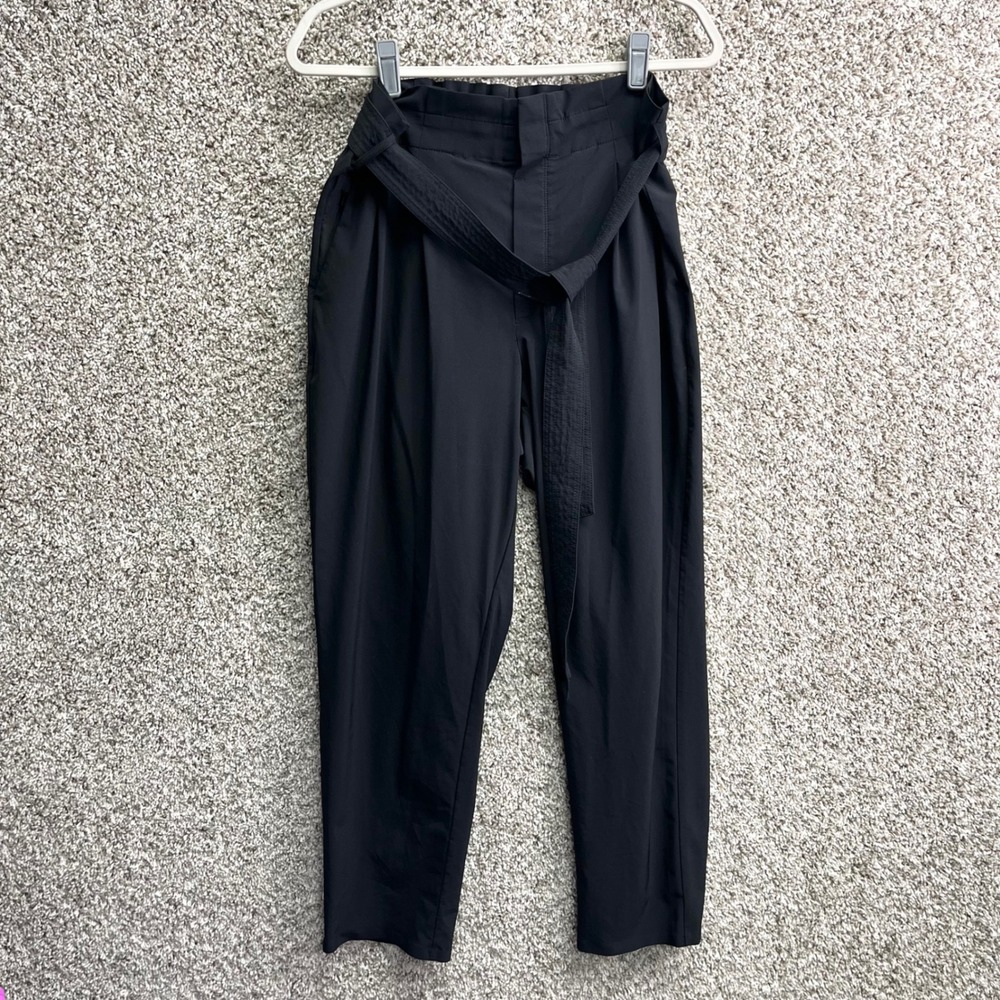 Athleta Pants Women's 12 Black Skyline‎ II Belted Tapered Ankle